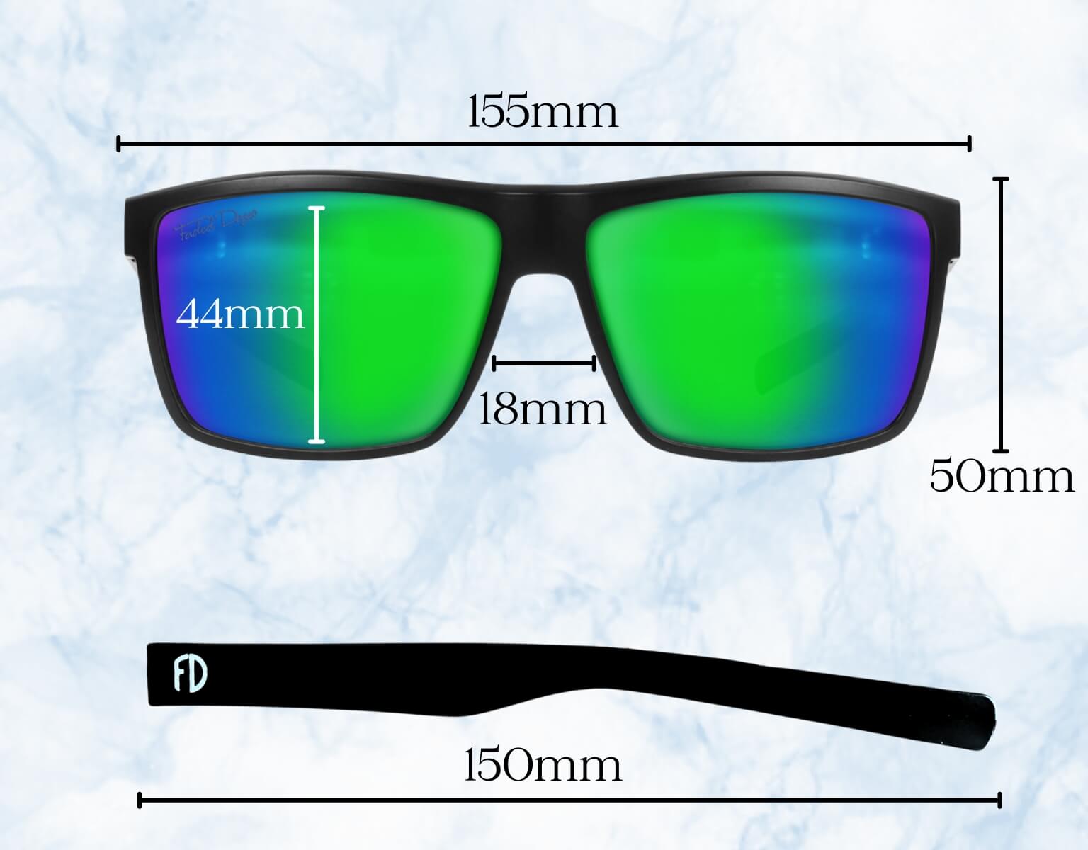 155mm XL sport sunglasses with a wide frame, designed for big heads and ideal for fishing, hiking, and active days outdoors.