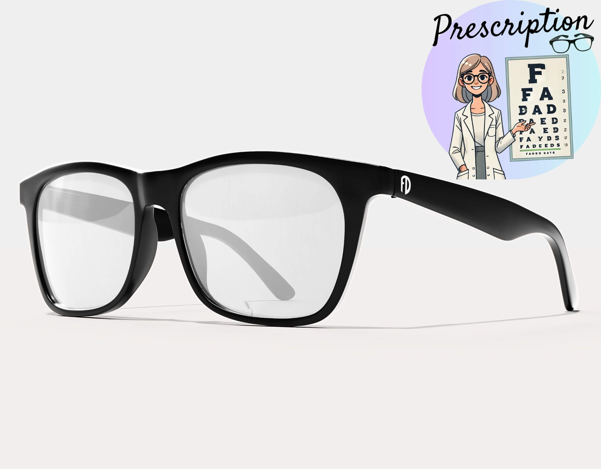 165mm large frame prescription glasses with clear lenses, designed for wide heads and all-day comfort.