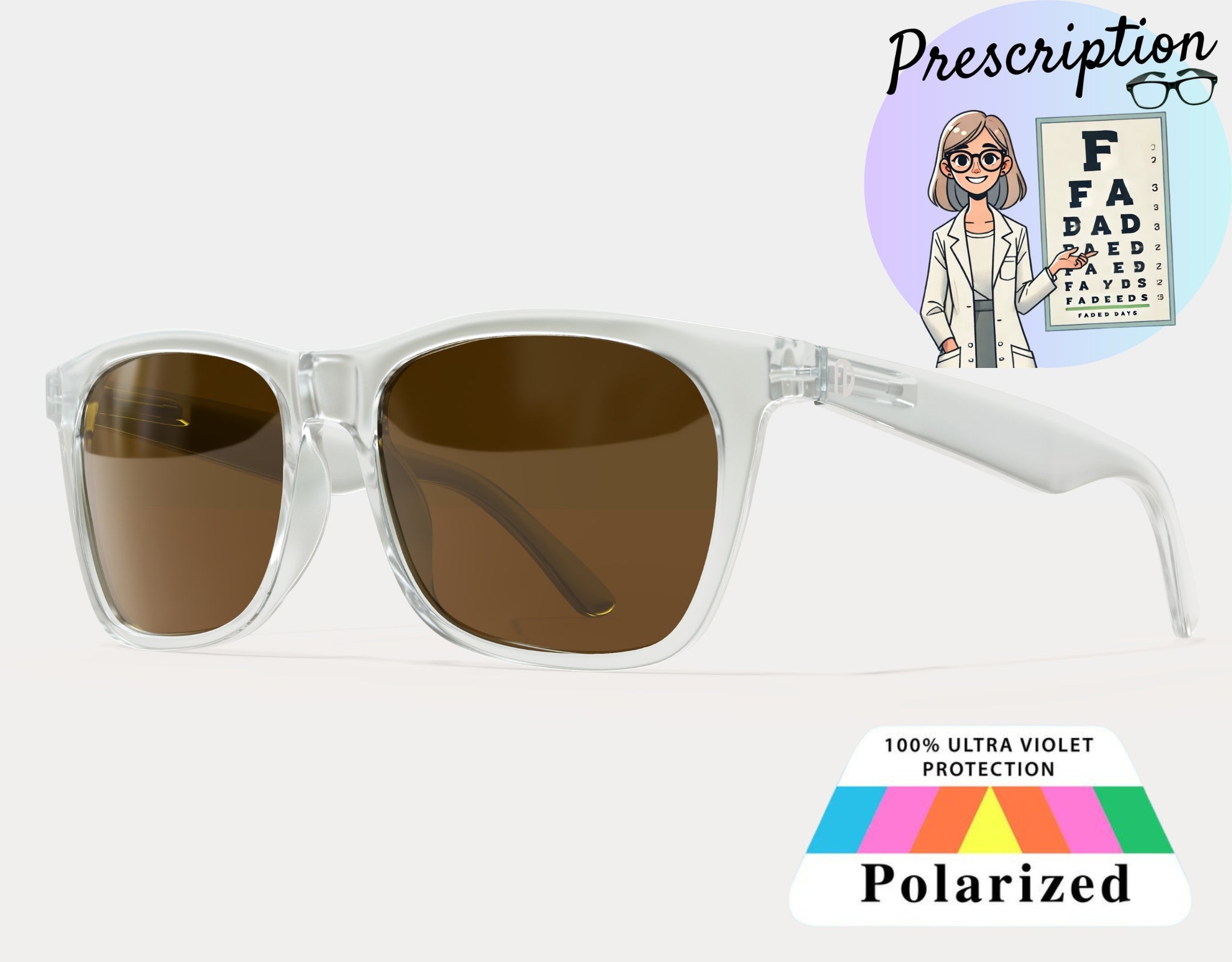 Polarized XXL Prescription Sunglasses for Big Heads, 165mm wide