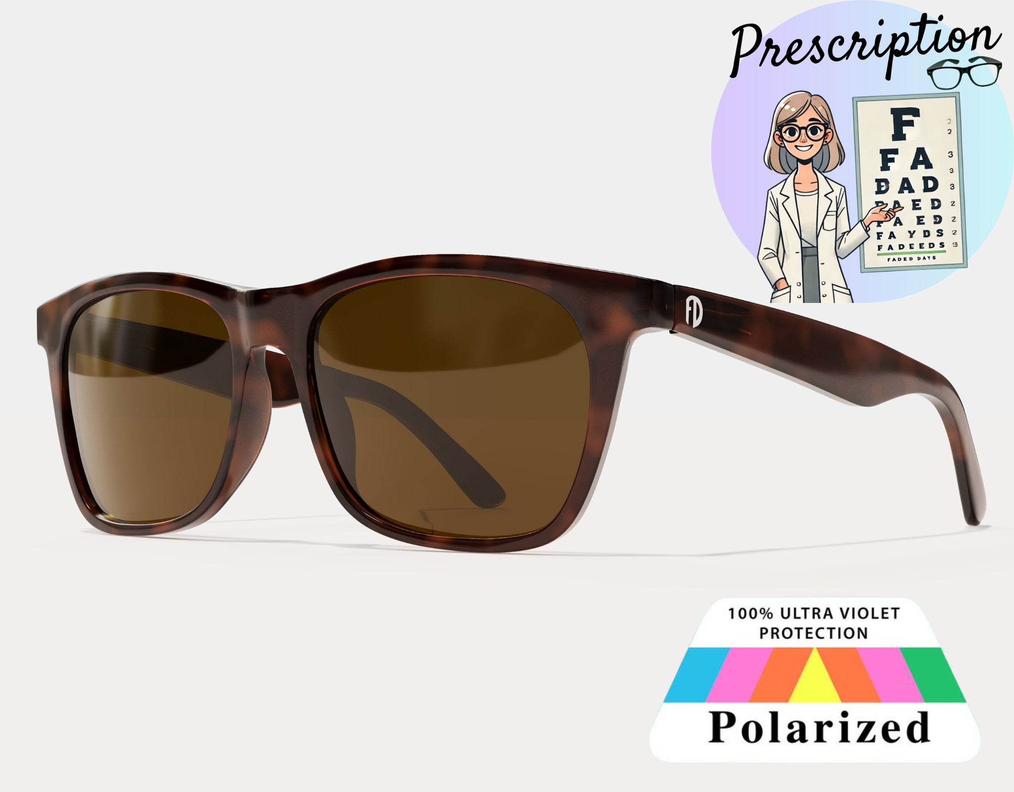 Polarized XXL Prescription Sunglasses for Big Heads, 165mm wide