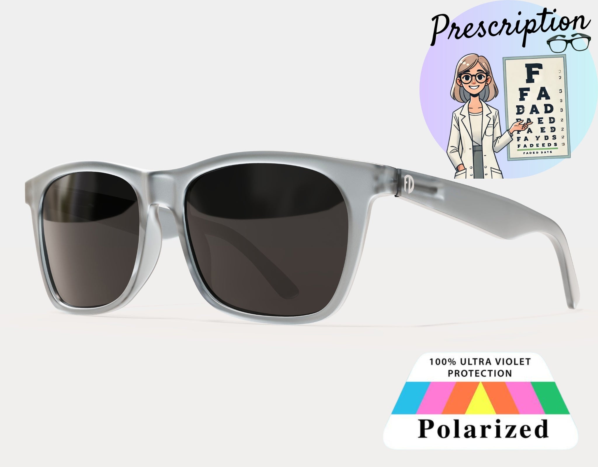 Polarized XXL Prescription Sunglasses for Big Heads, 165mm wide