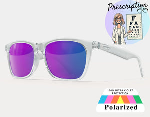 Polarized XXL Mirrored Prescription Sunglasses for Big Heads, 165mm wide