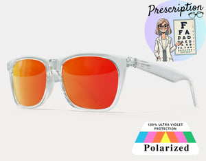 Polarized XXL Mirrored Prescription Sunglasses for Big Heads, 165mm wide