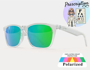 Polarized XXL Mirrored Prescription Sunglasses for Big Heads, 165mm wide