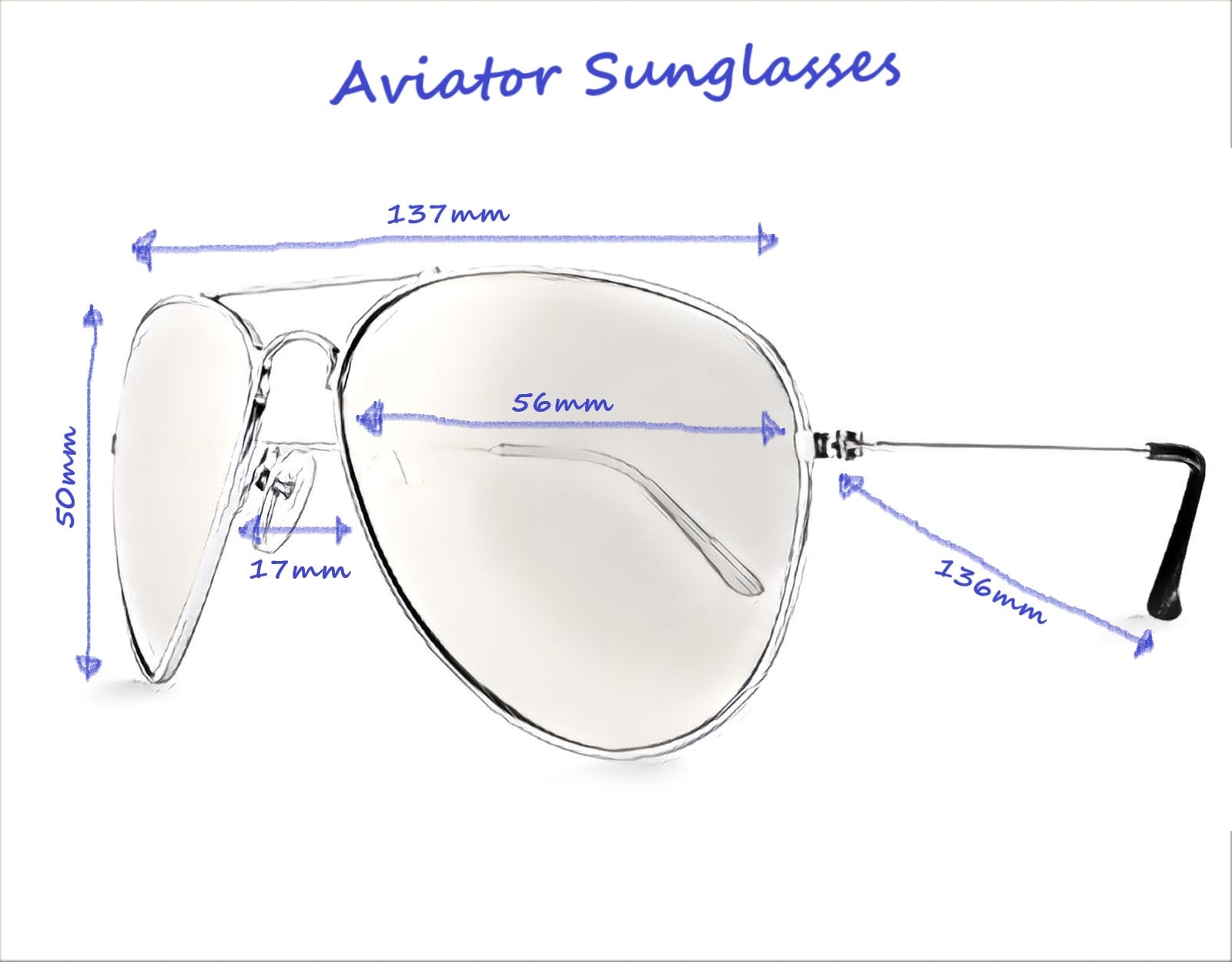 137mm AVIATOR SUNGLASSES