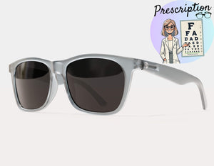 165mm large frame prescription sunglasses in clear grey, designed for wide heads and everyday sun protection.