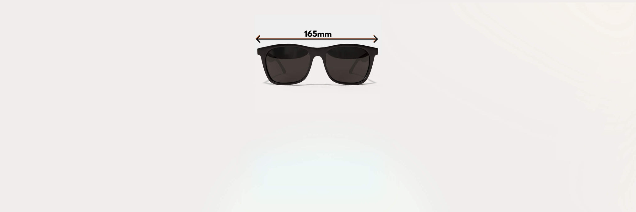 Faded Days 165mm sunglasses for big heads, featuring an extra-wide fit highlighted with a size indicator.