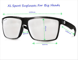 155mm SPORT SUNGLASSES FOR BIG HEADS