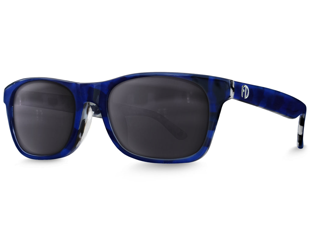 165mm Refined Gent Big Head Sunglasses Blue Marble Acetate